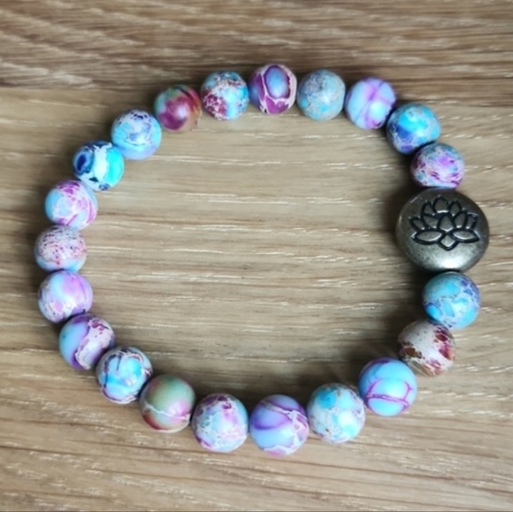 Hand Crafted Jewelry - Galaxy Sea Sediment Jasper Beads Bracelet